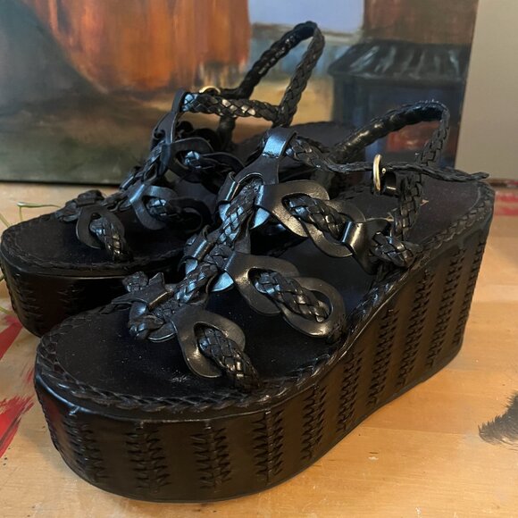 Prada Runway Black Platform Sandals - Picture 4 of 6